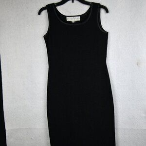 Vintage Lillie Rubin Dress Black Maxi Knit Sleeveless Size S